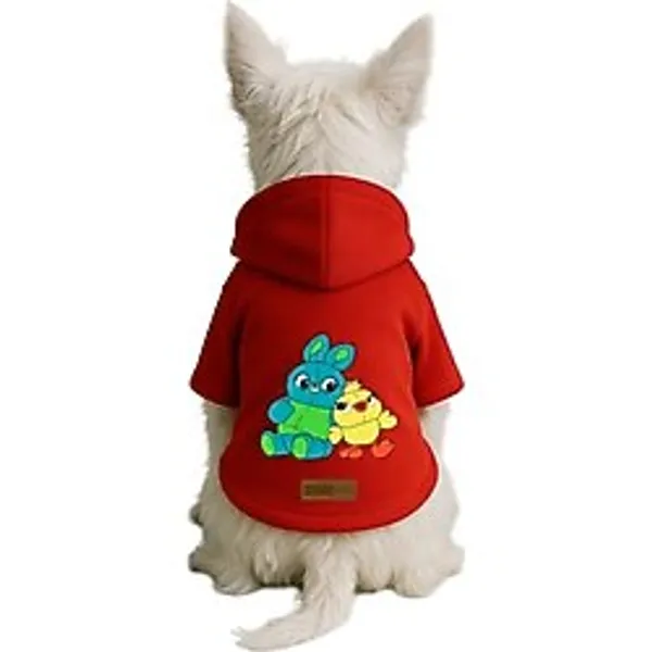 Monopetz Baskılı İçi Polarlı Köpek ve Kedi Kıyafeti Elbisesi - Kırmızı Renk Kapüşonlu Hoodie B1CDB, 5XL