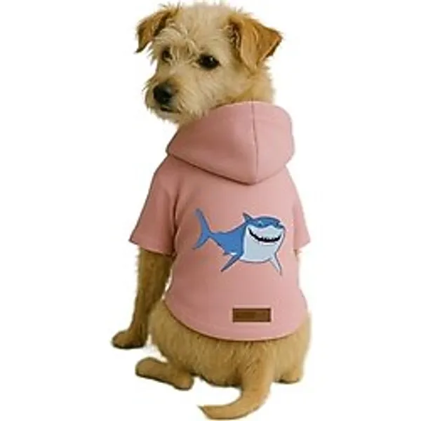 Monopetz Baskılı İçi Polarlı Köpek ve Kedi Kıyafeti Elbisesi - Pembe Renk Kapüşonlu Hoodie B0A52, M