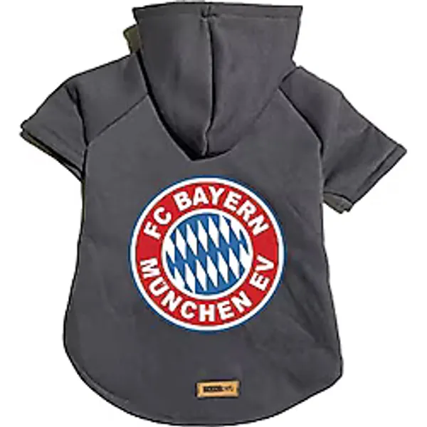 monopetz Kapişonlu Polar Sweatshirt Köpek ve Kedi Kıyafeti & Elbisesi - Antrasit Bayern München XS Beden