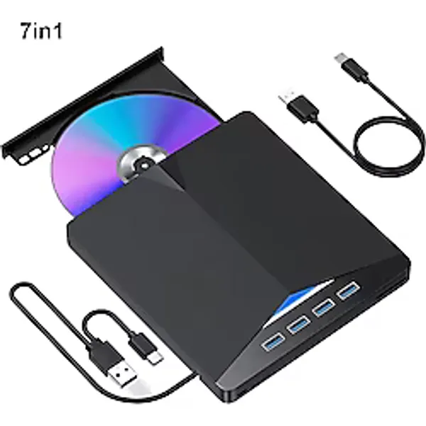Monozone Harici CD DVD Rom Yazıcı Okuyucu Type-C USB 3.0 HUB Çoğaltıcı TF SD Kart Okuyucu PC Laptop
