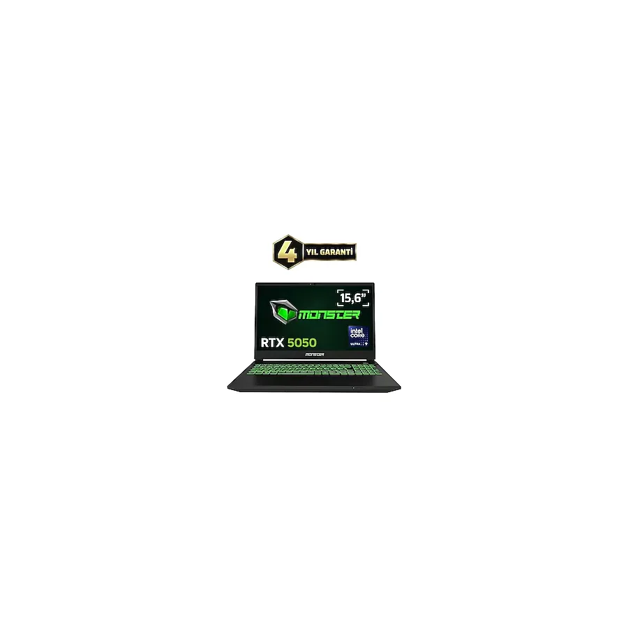 Monster Abra A5 V22.3 Intel Core Ultra 9 185H 16 GB RAM 500 GB SSD 8 GB RTX 5050 Freedos 15,6" FHD 144 Hz Oyun Bilgisayarı