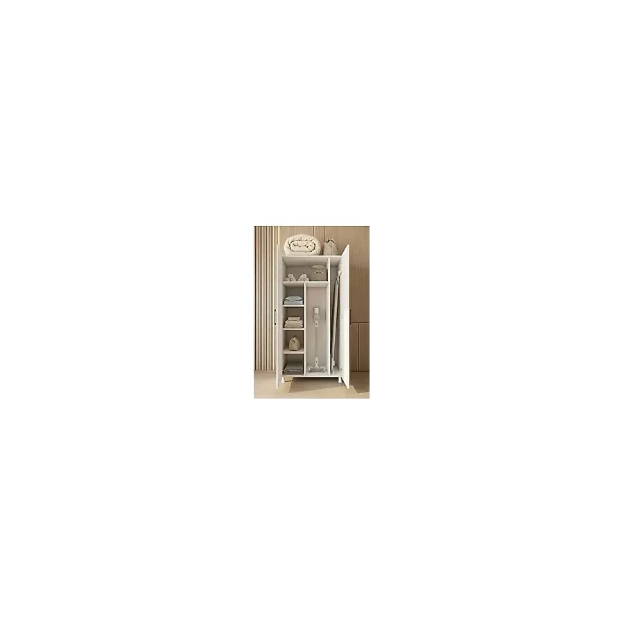 Montenero Banyo Dolabı 2 Kapaklı Bölmeli Valiz Ütü Masası Nevresim Saklama Beyaz 85x170 Cm