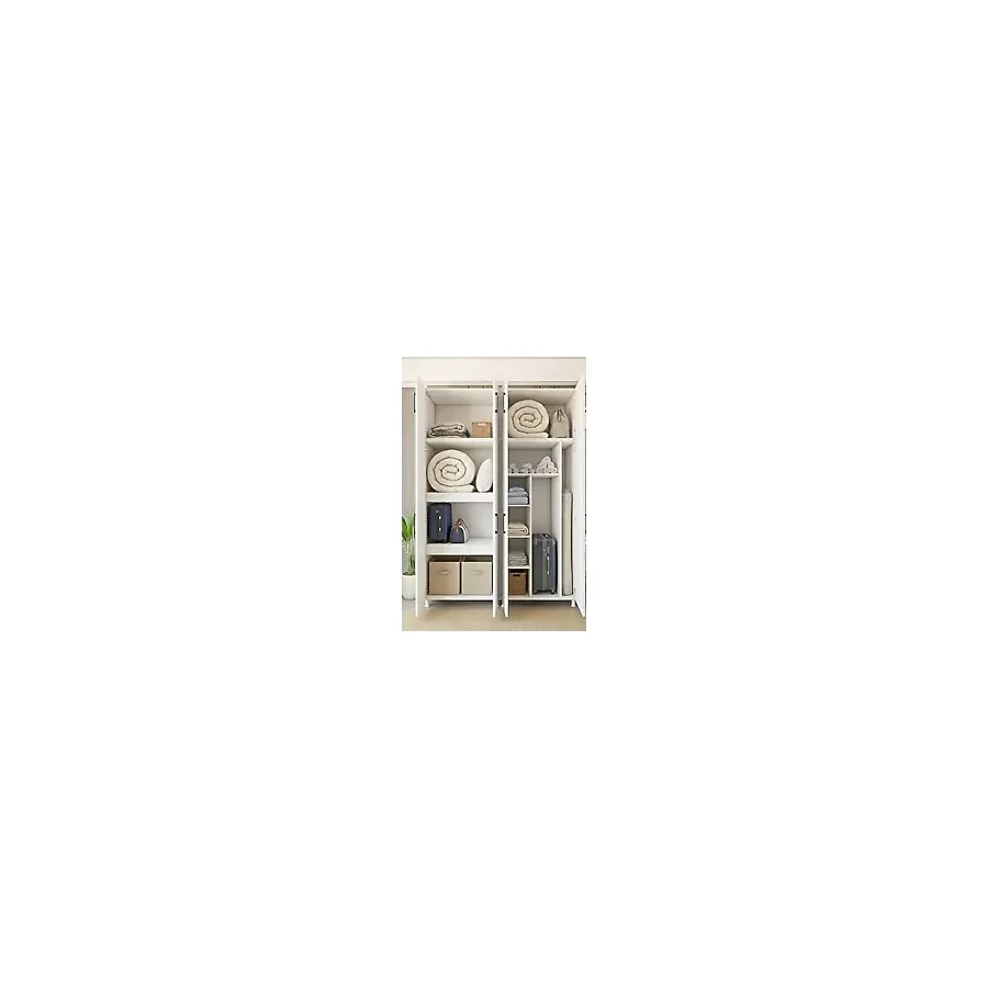 Montenero Yüklük Dolabı 8 Kapaklı Geniş Bölmeli Yorgan Valiz Nevresim Saklama Beyaz 170x217 Cm