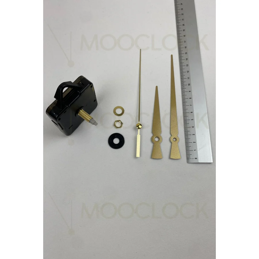 MOOCLOCK Saat Makinesi, Akar Sessiz Duvar Saati Mekanizması, 22 MM şaft, Akrep-Yelkovan-Saniye-(ASKILI)