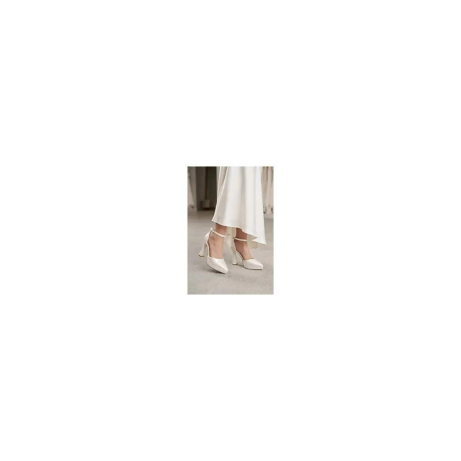 moon glow Kadın Platform Topuklu Gelin Ayakkabısı Şık Gelin Nikah Düğün Ayakkabısı 12 cm Topuk Boyu Yeni Sezon