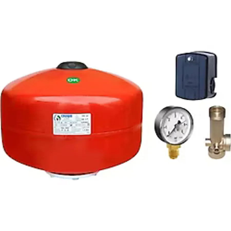 MOONSHOP 24 Litre Italyan Kafa Küre Takımı Su Pompası Hidroforu Seti 24 Lt Küre Hidrofor Genleşme Tankı