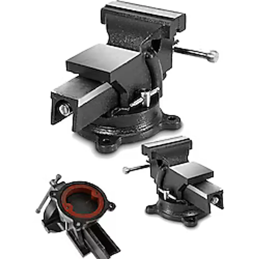 Moonshop Alman Modeli Pro 100mm 4" 360" Dönerli Taban Dövme Çelik Sabit Tezgah Masa Mengenesi...