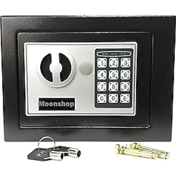 Moonshop Elektronik Şifreli Para Çelik Ve Otel Kasası 3 MM Montaj Ekipman