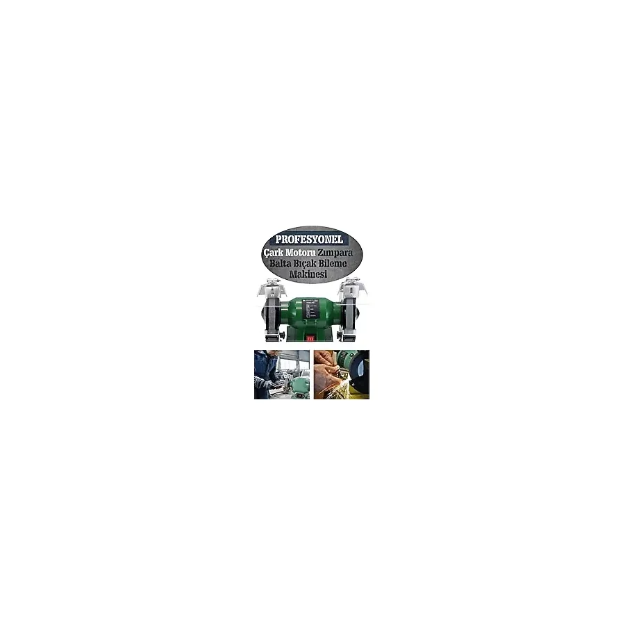 Moonshop Turbo-3000 Çark Motoru Zimpara Balta Bıçak Bileme Makinesi Tas Motoru Taslama 150 Mm Yeşil