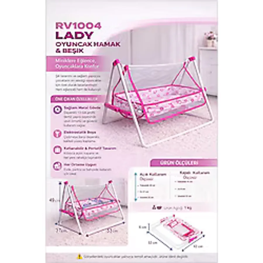 Moonybaby MB1004 Oyuncak Hamak & Oyuncak Beşik Metal Ayaklı