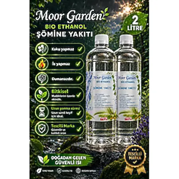 Moor Garden Sertifikalı Bioethanol Şömine Yakıtı 2 Litre Kokusuz Ve Dumansız