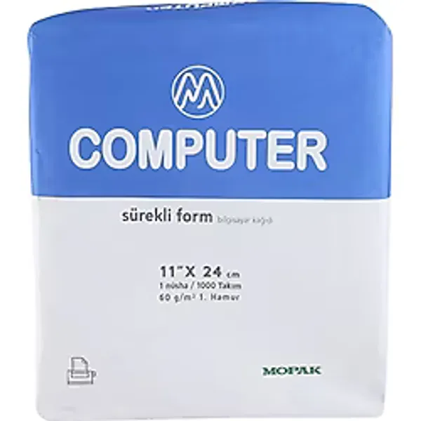 Mopak Sürekli Form Bilgisayar Kağıdı 1 Nüsha 60gr 11x24 (1000 li)