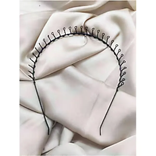 Mor Fabric Taraklı Siyah Metal Taç Erkek Kadın Sporcu Saç Tacı