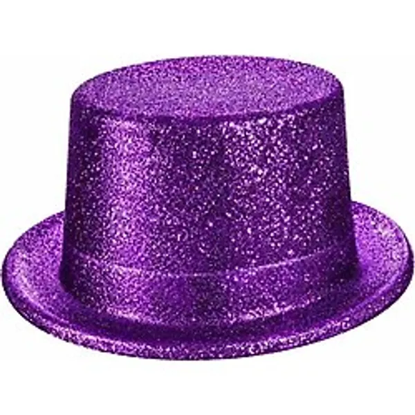 Mor Simli Glitter Silindir Parti Şapkası