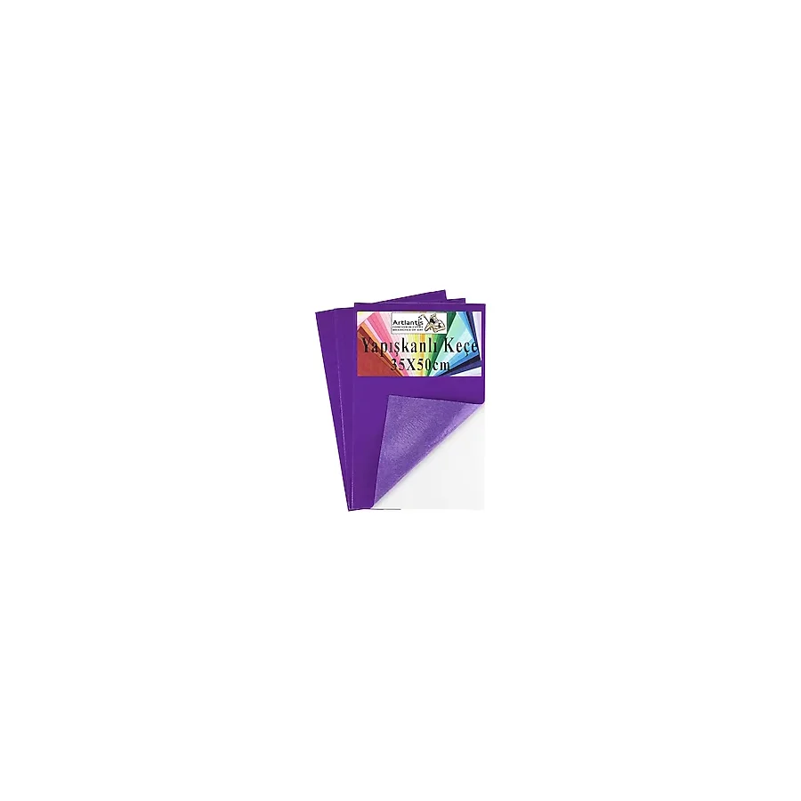 Mor Yapışkanlı Keçe 35X50 Cm 3 Adet 2.0 Mm Kendinden Yapışkanlı Renkli Hobi Keçesi Elişi Keçe Kumaşı Anasınıfı
