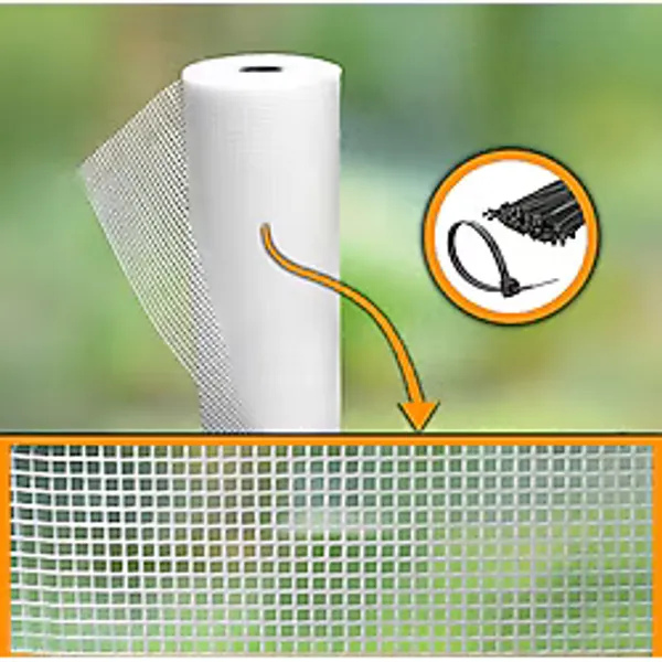Morilu Beyaz Plastik Bahçe Çiti- 5 mm Göz Plastik Kanvas - Dekoratif Plastik Çit - Kedi Köpek Kümes Koruma Filesi - 1 x 1 Metre