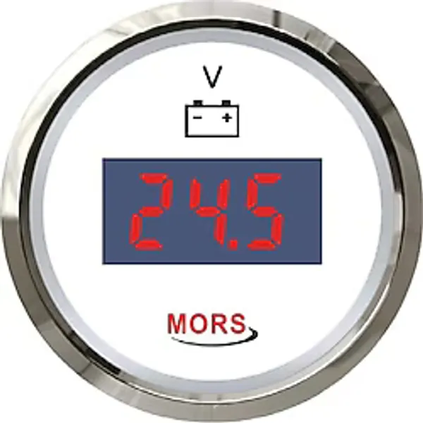 Mors Dijital Voltmetre 12-24 Volt Beyaz