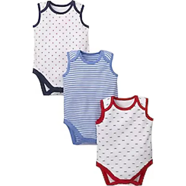 Mothercare Kolsuz Atlet Body 3 lü Bebek Body Çizgili-Kalpli 6-9 Ay