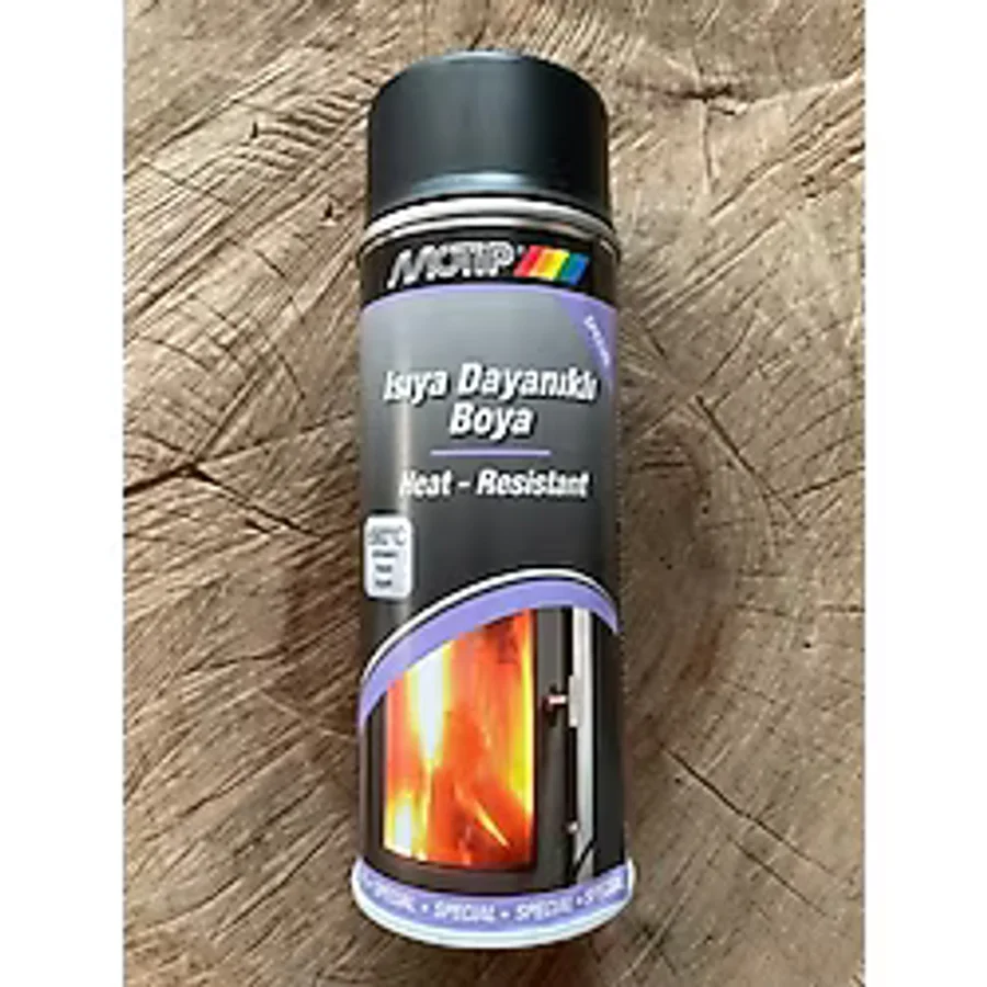 Motip 690 Derece Isıya Dayanıklı Boya Eksoz ve Soba Boyası Siyah - Mat Siyah