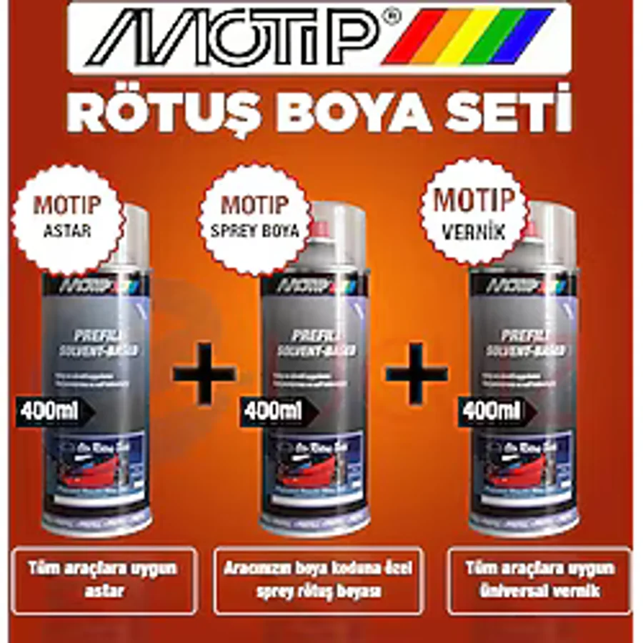 Motip Fiat Kod:647 Çelik Gri Rötuş Sprey Boya Seti