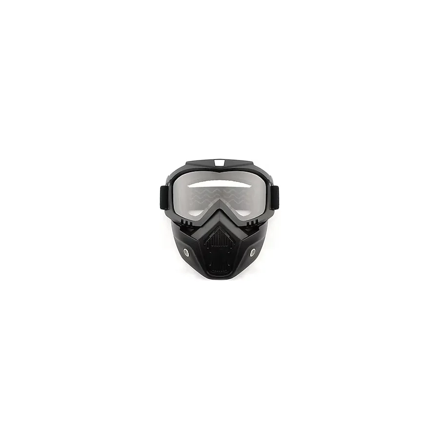 Motoanl Cross Motosiklet Bisiklet Gözlüğü Açık Kask Maskesi Süngerli Bant Lastikli Jet Maske Şeffaf Camlı