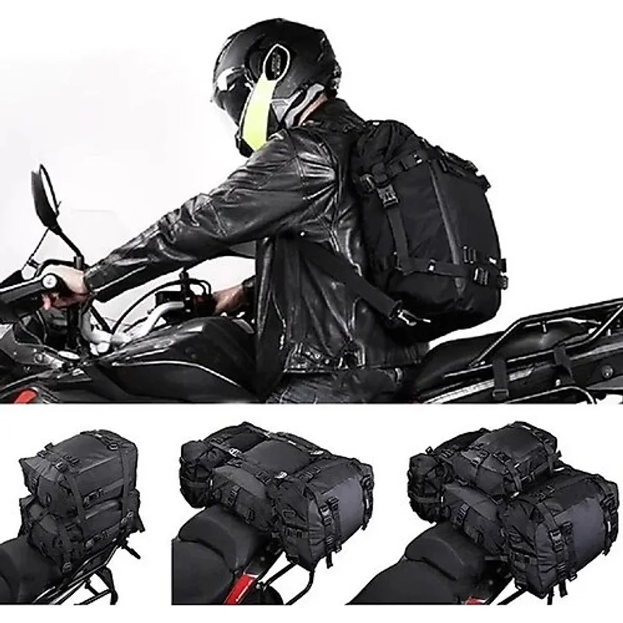Motoanl Motosiklet Sırt Çantası,arka ve Yan Çanta Olma Özellikli Waterproof Motor Touring Çanta 30 Litre - Standart - Renkli