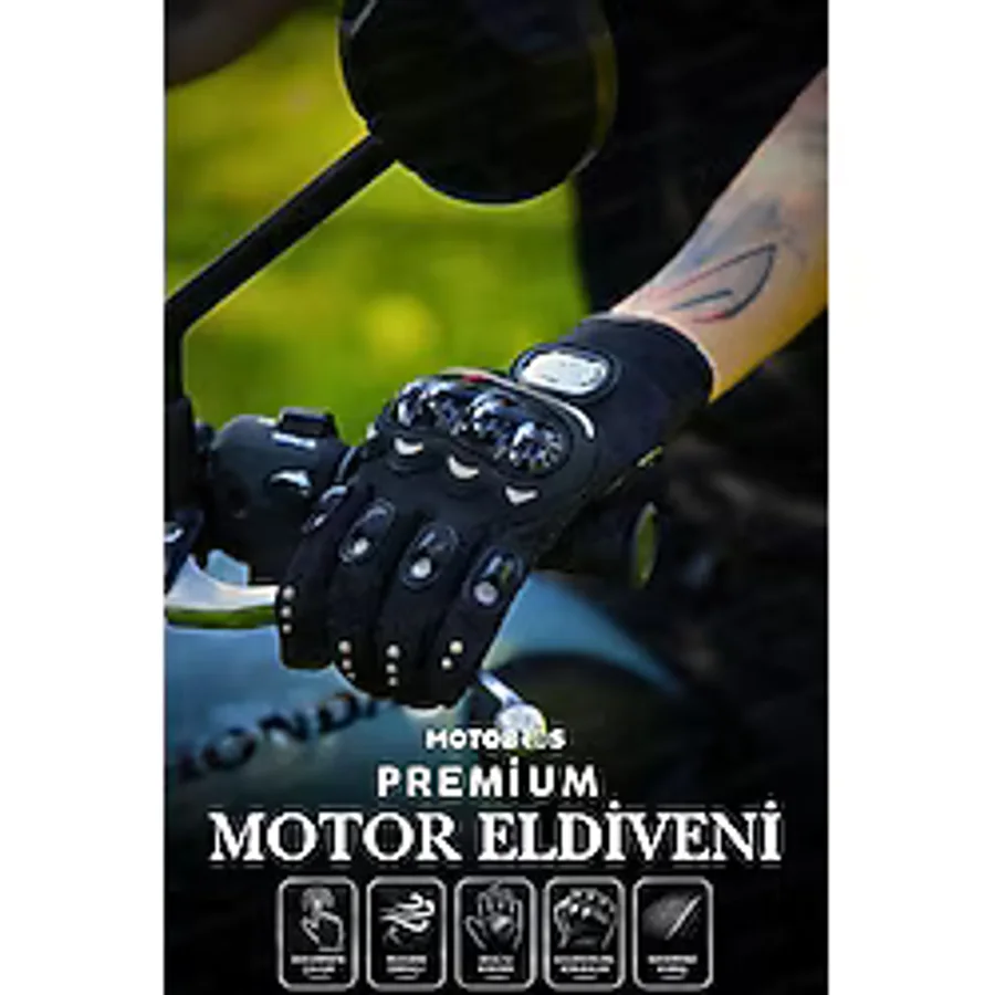Motobros Motosiklet Eldiveni Korumalı Avuç içi Korumalı Dokunmatikli