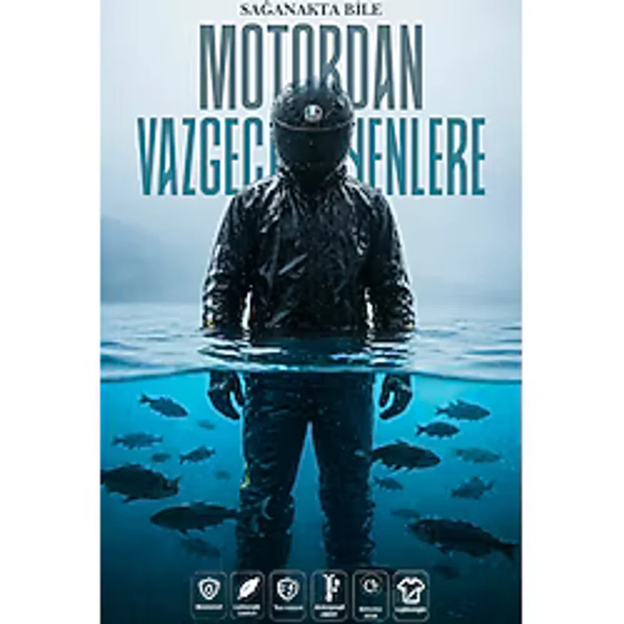 Motobros Reflektörlü Özel Kesim 0,45mm Kalın Yağmurluk Takımı (CEPLİ) Su Geçirmez Pvc Kumaş Ekstra Kalın