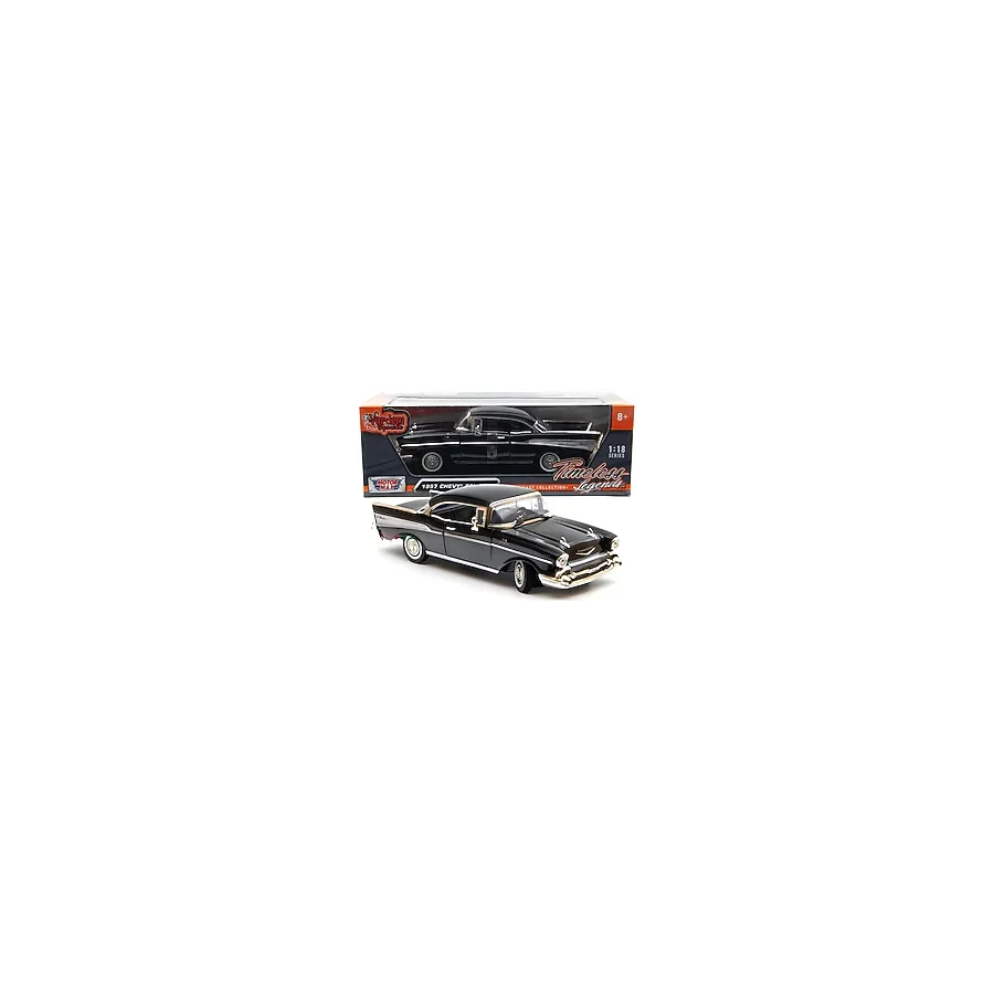 Motor Max 1:18 1957 Chevy Bel Air Siyah Klasik Model Araba - 73180