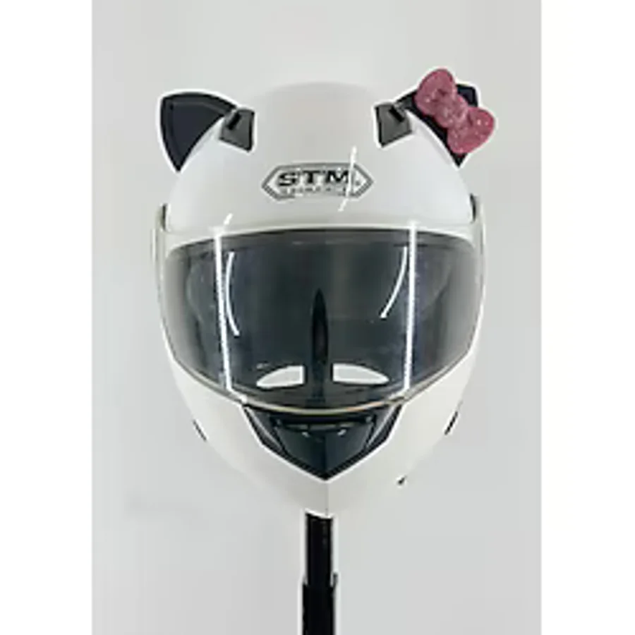 Motor & Motosiklet Pembe Fiyonklu Siyah Kedi Kulak Kask Dış Aksesuarı Diğer