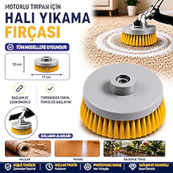 Motorlu Tırpan Halı Yıkama Fırçası Tüm Modellere Uygundur
