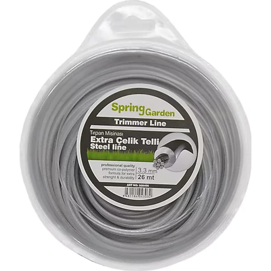 Motorlu Tırpan Misinası 3.3 Mm Extra Çelik Telli 26Mt (Diken. Ot.