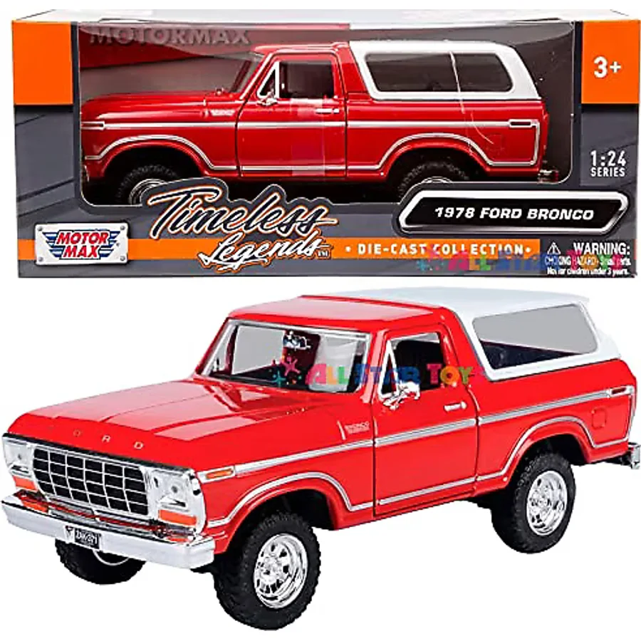 Motormax 1978 Ford Bronco 1/24 Kırmızı Model Araba