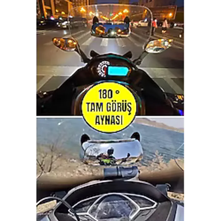 Motosiklet 180 Derece Tam Görüş Aynası, Motosiklet Dikiz Aynası 180 Derece Geniş Açı