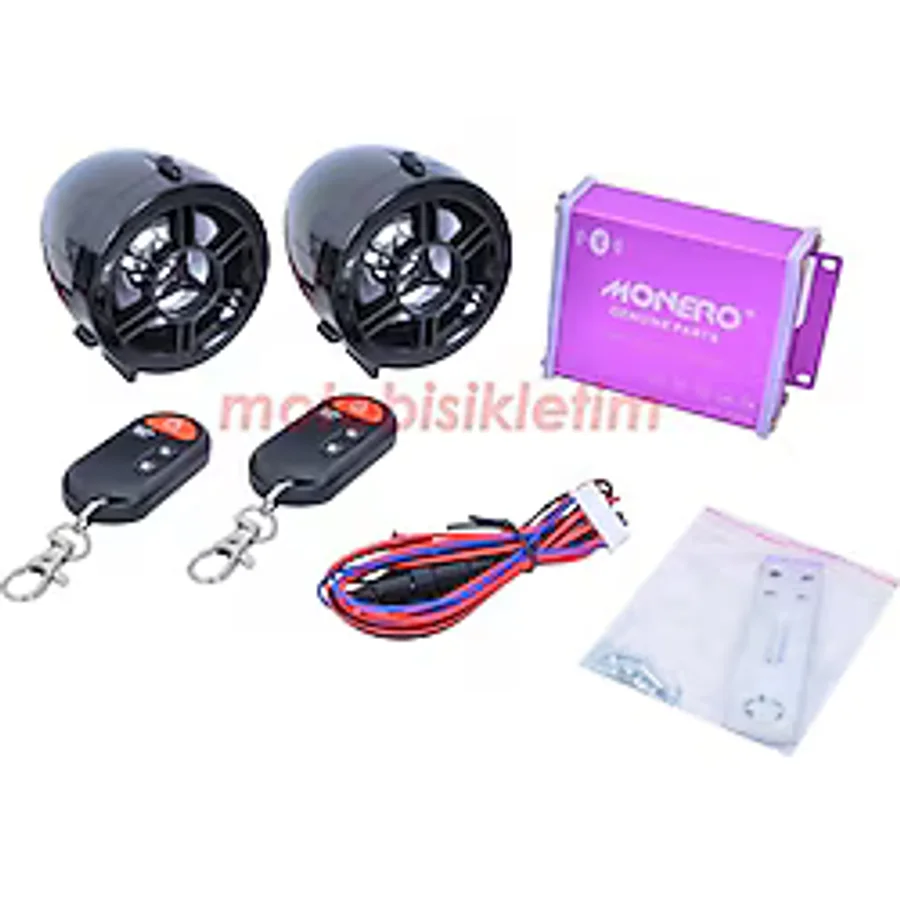 MOTOSİKLET ALARM SETİ BLUETOOTH'LU [M-R] SİYAH