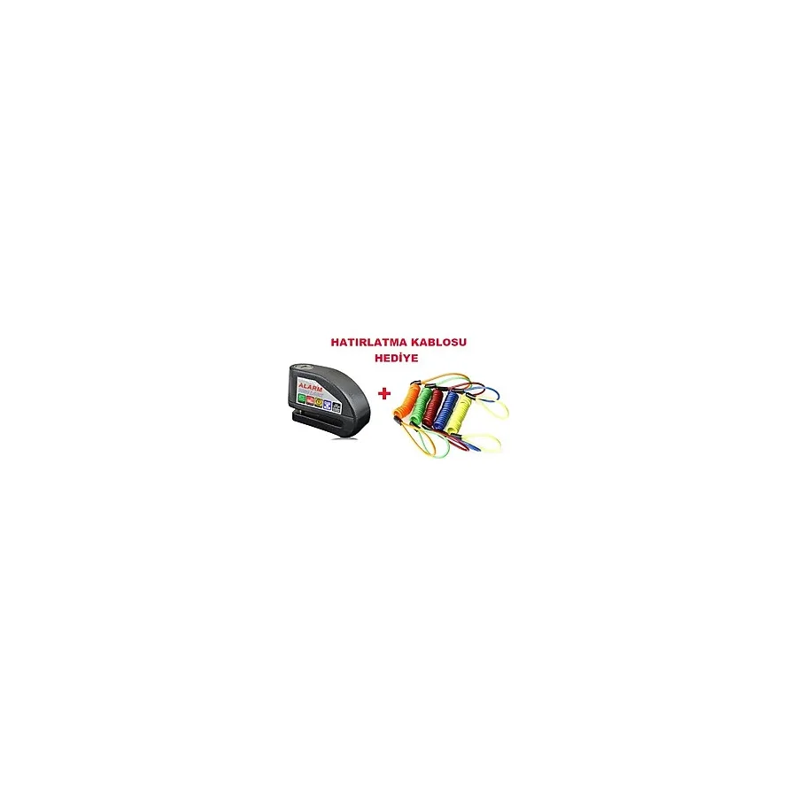 Motosiklet Alarmlı Disk Kilidi 110 Db + Hatırlatma Kablosu (411990957) Siyah