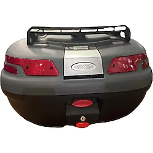 Motosiklet Arka Çanta 45 Litre Sırt Dayama ve Üst Tabla Full Set Gri - Standart