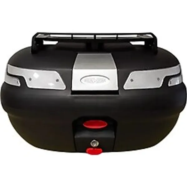 Motosiklet Arka Çanta Sl 45 Litre Sırt Dayama Ve Üst Bagaj Full Set Şeffaf Reflektör Siyah