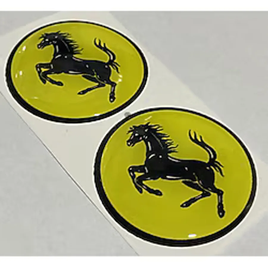 motosiklet bilgi FERRARİ SARI DAMLA STİCKER YUVARLAK 5x5cm 2'Li