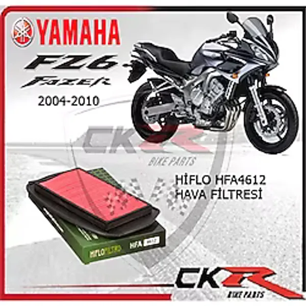 Motosiklet Hava Filtresi Hiflo Hfa 4612 Yamaha Fz6 04-06 Fz6 1B3 07-10 Fz6 Fazer 5Vx,4P5 04-06 Fz6 Fazer S2 (Abs)4S8 07