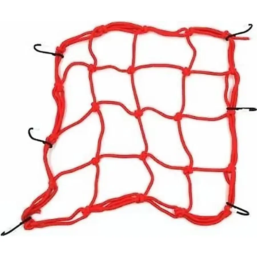Motosiklet Kask Ve Bagaj Filesi Plastik Kancalı File 35X35 Cm Kırmızı