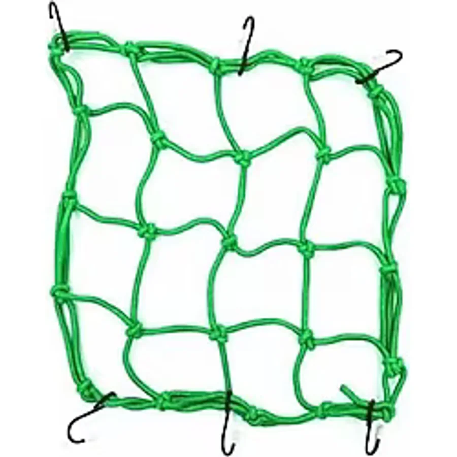 Motosiklet Kask Ve Bagaj Filesi Plastik Kancalı File 35X35 Cm Yeşil