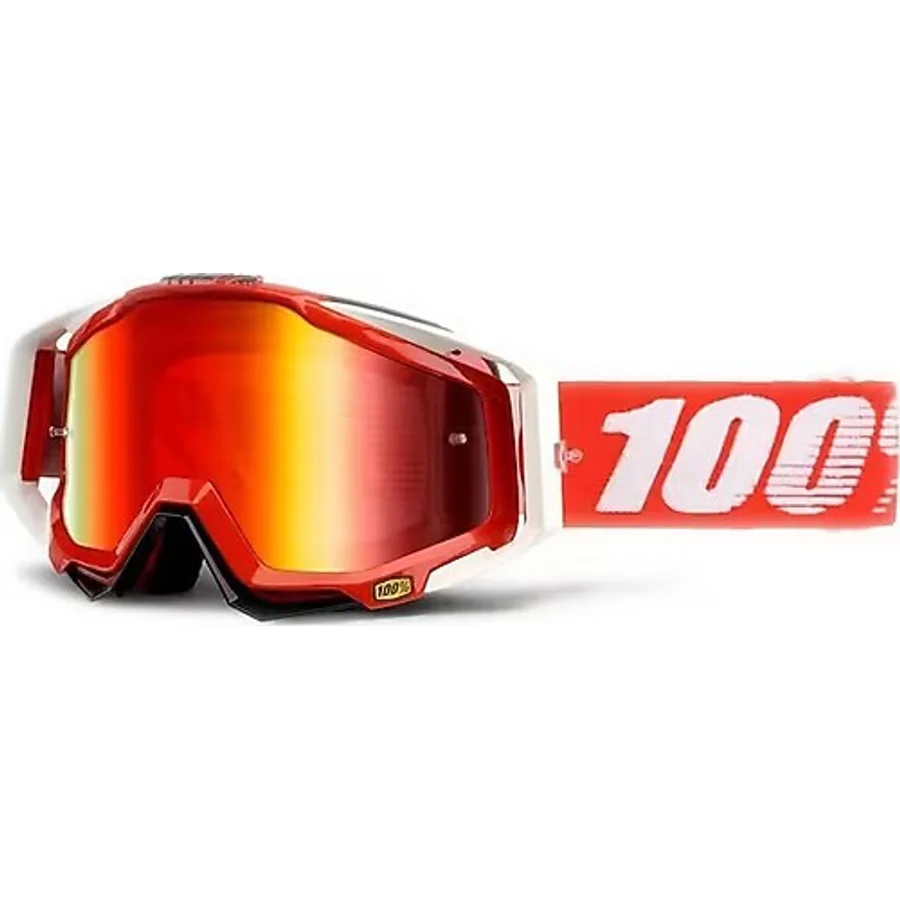 Motosiklet Motocross Gözlük Polikarbonat Lens Profesyonel Mx Atv Enduro Mtb Kross Gözlük Red-white