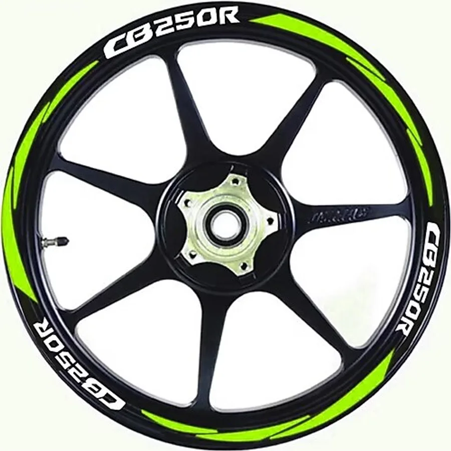 MOTOSİKLET Ön/Arka Takım Jant Şeridi Cb250R Uyumlu BEYAZ-Fıstık YEŞİLi (FOSFORLU)