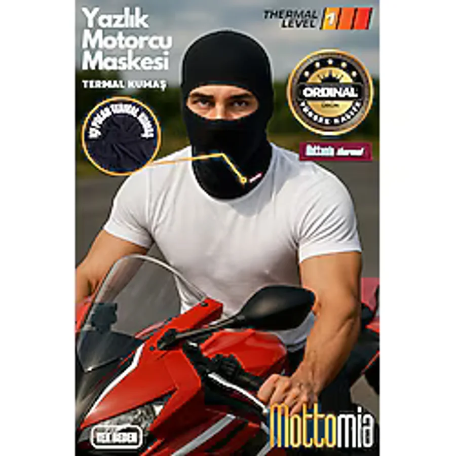 mottomia Yaz İçin Motorcu ve Kuryeler İçin Outdoor Termal Rüzgar ve Motorcu Maskesi (LEVEL 1)