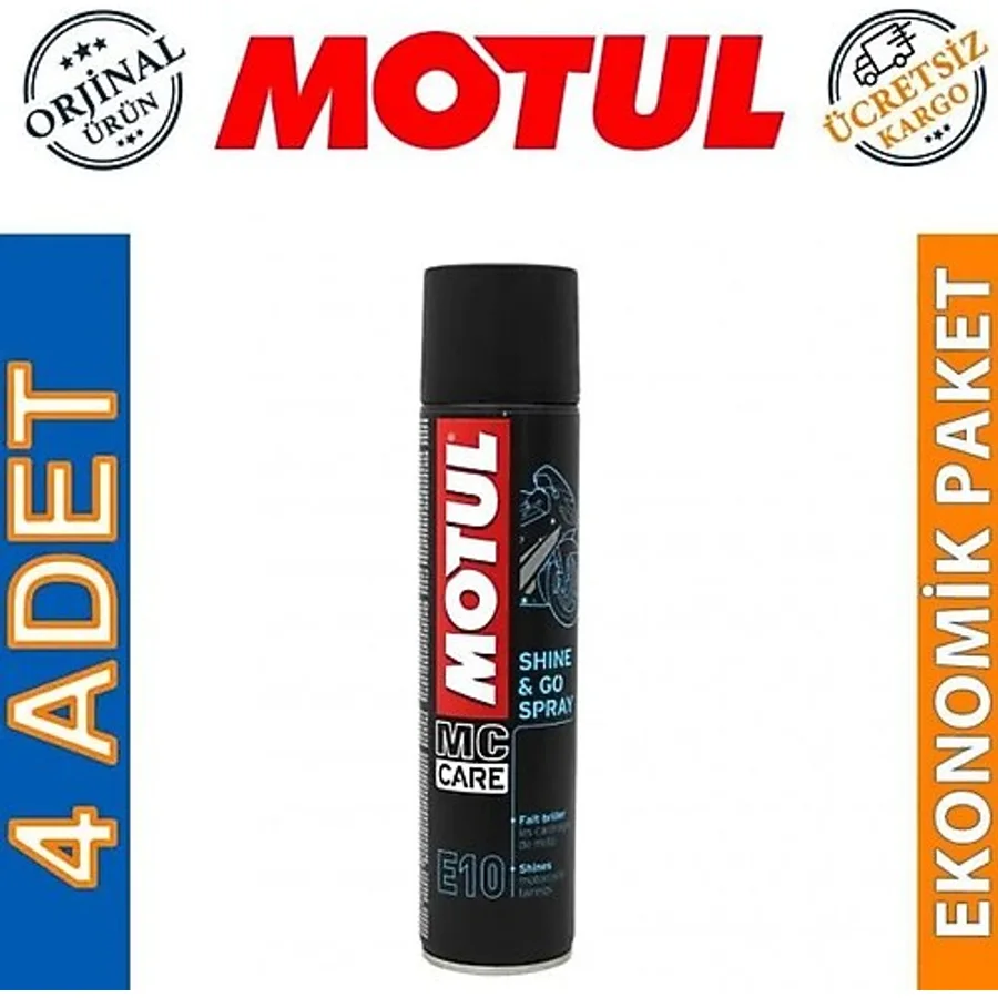 Motul E10 Shine & Go Spray 400 ML Parlatıcı Sprey (4 Adet)