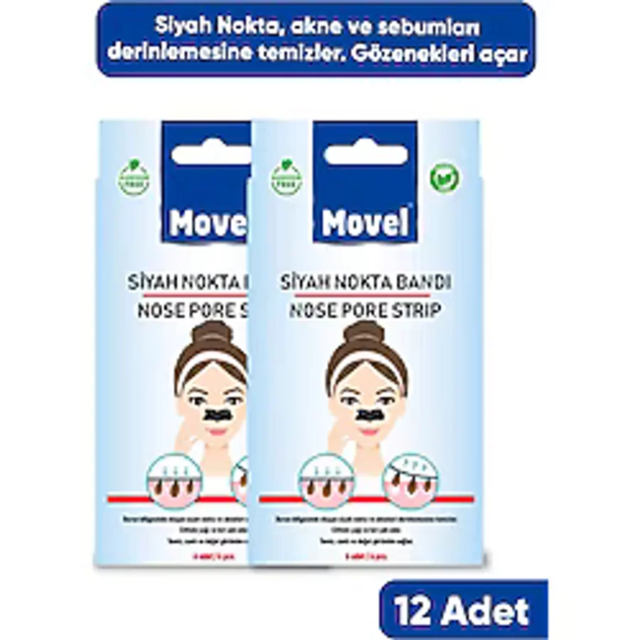 Movel Siyah Nokta Ve Gözenek Temizleyici Burun Bandı 12 Adet