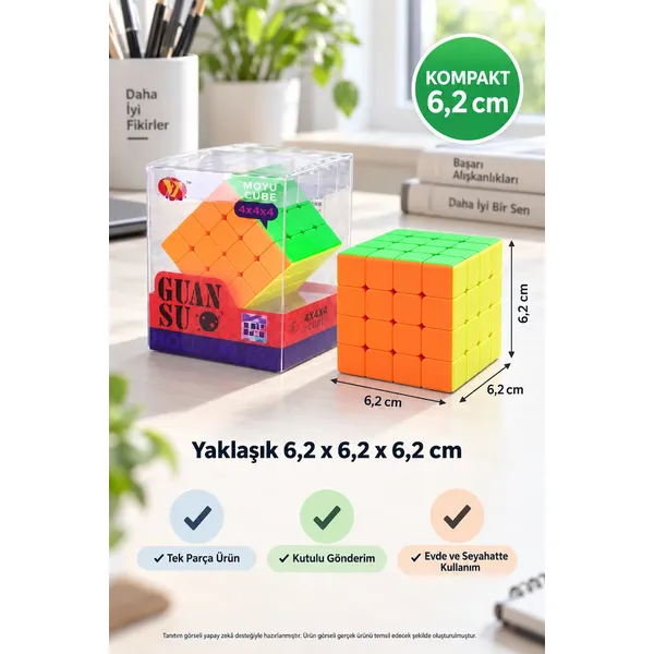 MoYu GuanSu 4x4 Zeka Küpü Etiketsiz Hız Küpü Akıl ve Beceri Oyuncağı 6.2 cm