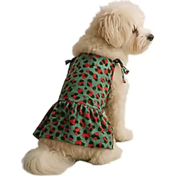 MPZ PETS Kedi ve Köpek Kıyafeti & Elbisesi Leoparlı Fırfırlı Elbise Lacivert XL