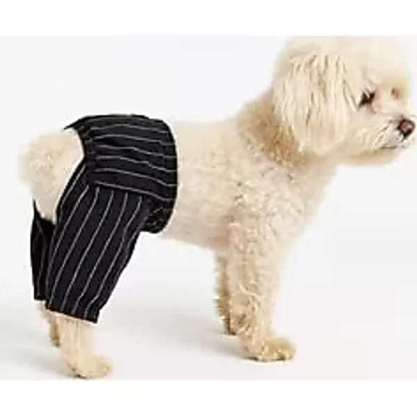 MPZ PETS Kedi ve Köpek Kıyafeti & Elbisesi Siyah Beyaz Çizgili Pantolon XS
